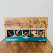 True Genius Ancient Treasures Wood And Metal Brain Teasers 5 Piece