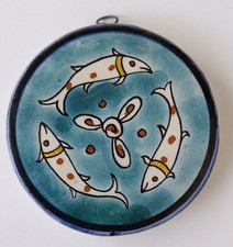 ISRAEL JERUSALEM ARMENIAN POTTERY CERAMIC FISH TILE PLAQUE HAND PAINTED