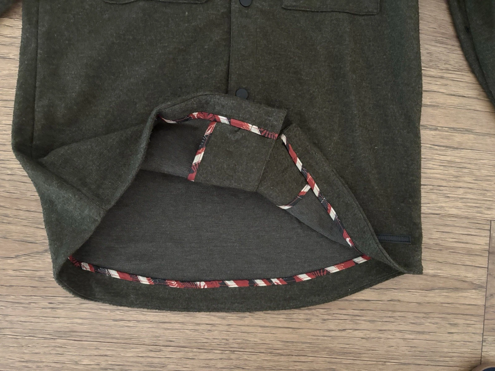 Civil Society Men’s Small S Green Knit Bennett Shirt Jacket Snaps Shacket image 4