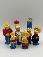 Figuras de ajedrez rojas 3D de Los Simpson pieza de repuesto Homero, abuelo, Marge, Bart+