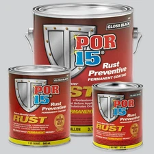 POR-15 Semi-Gloss Black Rust Converter Paint 16oz Pint 45408