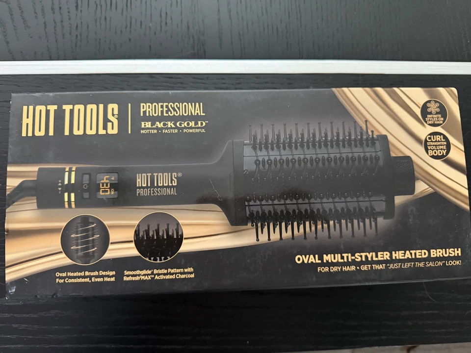 Hot Tools Black Gold Professional Oval Heated Brush -Dry Hair #HT1095BG - Image 2 of 3