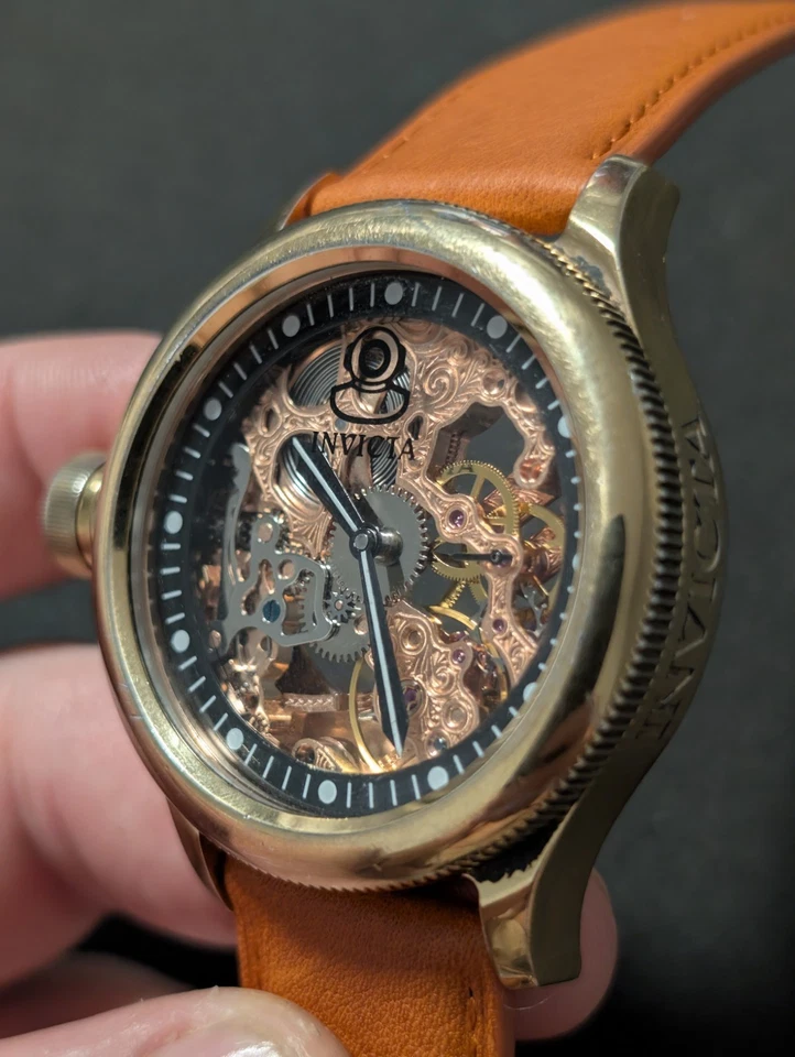Invicta Hombre 1845 Mecánico Buzo Ruso Usado Esqueleto Dial Excelente Foto 4 de 4