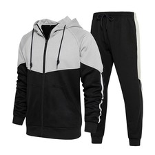Mens Tracksuit Traning,Gym,Workout,Performance Sweatsuit Khaki Black XL