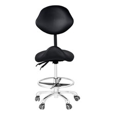 Hydraulic Adjustable Rolling Spa Saddle Stool - Ergonomic, Swivel Wheels