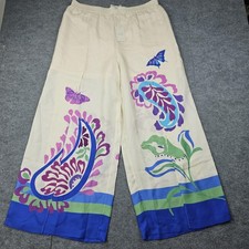 Johnny Was Pants Womens XL Luna Floral Paisley Butterfly Wide Leg Palazzo Boho