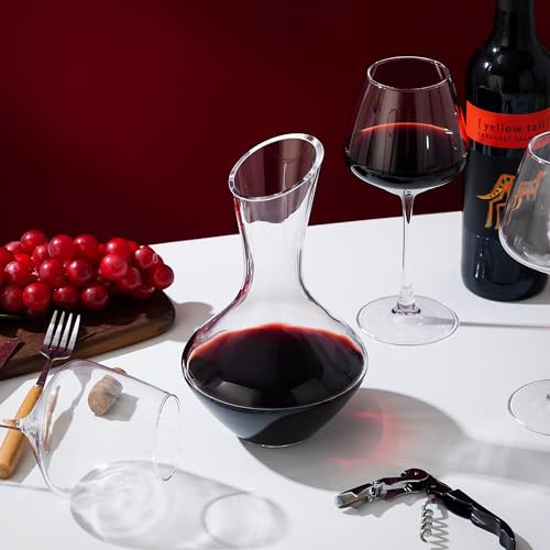 Eleton 100% Hand Blown Lead Free Crystal Glass Wine Decanter With Wine Shower Re