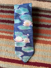 Ralph Marlin Claude Monet Waterlilies Printed Wearable Art Necktie 1994 USA Made