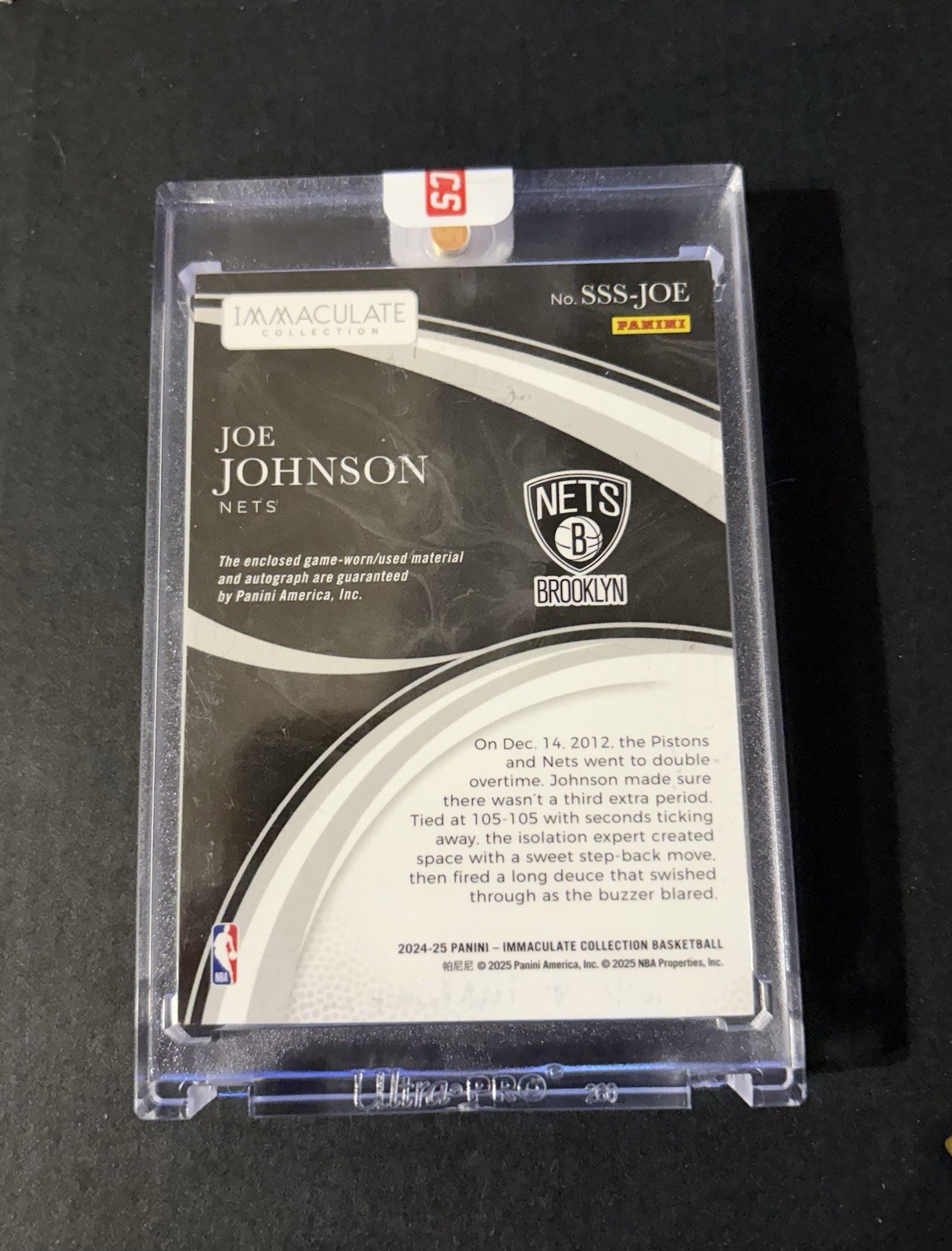 PANINI 2024-25 IMMACULATE Joe Johnson Nets Sneaker Swatches Sigs Auto Patch /25 view 2