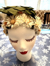 Unique Vintage Daisies Flower Hat with a Bow