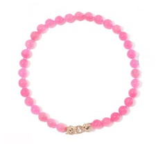 LAVISH GENUINE PINK JADE NECKLACE WITH DRAGON CLASP 18k ROSE GOLD & 925 SILVER