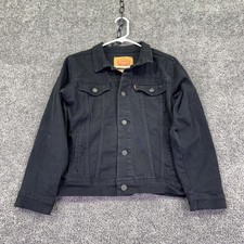 Levi's Jacket Kids M 10-12 Black Denim Trucker Button Casual School Outerwear