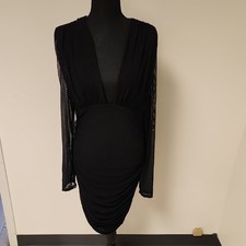 Little Black Dress with long sheer sleeves  size Xlarge