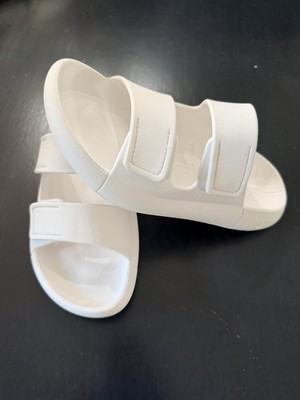 ECCO Women's Cozmo Two Band Slide Sandal Bright White size 6-6.5