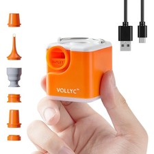 Portable Electric Air Pump for Inflatables, 2400mAh Mini Pump with Light, 4.5kPa