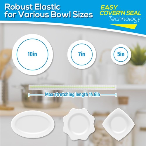 10Inch Bowl Covers, Food Cover Dish Covers, Elastic Stretch Food Stora - Picture 2 of 59
