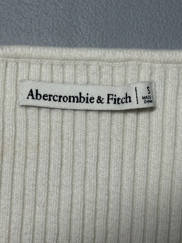 Abercrombie & Fitch Women’s Sweetheart Sweater Bodysuit Ivory Ribbed Size Small - Picture 3 of 6