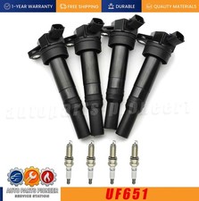 ✅4x UF651 Ignition Coils With Spark Plugs For Hyundai Elantra 1.8L 2011-2016✅