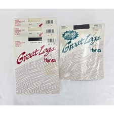 Lot 6 Pairs Vintage Hanes Great Legs Sheer Control Top Pantyhose Stockings CD