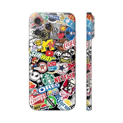 Phone Skin/Phone Wrap For iPhone, Samsung, Android 3D Embossed Skin Logo Collage