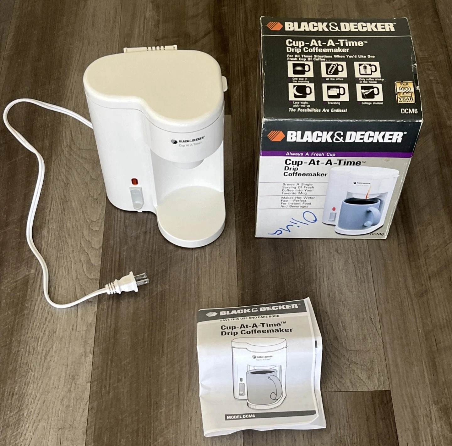 Black + Decker Cup At A Time Single Serve Drip Coffee Maker DCM6 White
