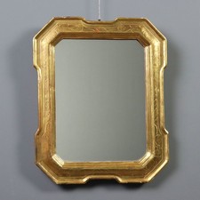 Specchiera Cabaret Antica Legno Dorato Italia Metà XIX Secolo Originale