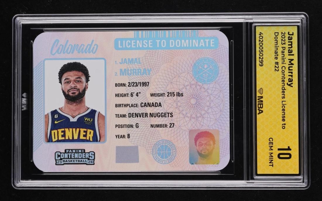 2023 Panini Contenders License to Dominate: # 22 Jamal Murray MBA 10 GEM MINT