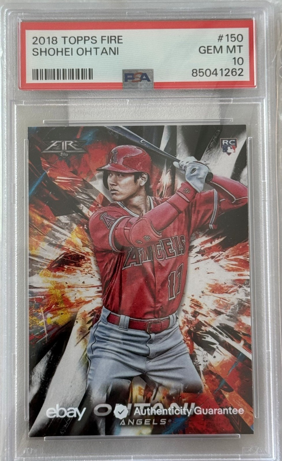 2018 TOPPS FIRE #150 SHOHEI OHTANI ROOKIE RC PSA 10