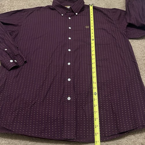 Cinch Western Hemd Herren L weinrot Micro Dot Button Down Langarm Rodeo - Bild 5 von 7