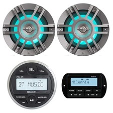 JBL PRV175 Marine Gauge Stereo Receiver, 2X 6.5" LED Speakers, Remote
