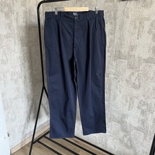Vintage Polo Ralph Lauren Chino Pants Mens 36x30 Navy Blue Pleated Made in USA