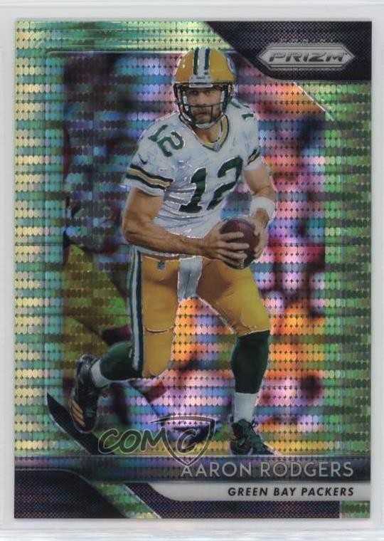 2018 Panini Prizm Neon Green Pulsar Prizm Aaron Rodgers #127 0r4