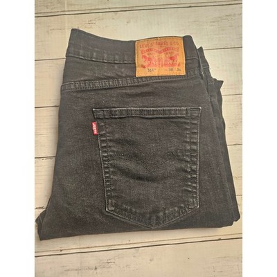 Levis 514 Straight Fit Mens Jeans Black Denim W36 L34 Actual 35x32 00514-0730
