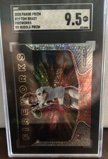 2020 Panini Prizm Tom Brady Fireworks No Huddle Prizm SGC 9.5