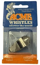 The Thunderer Acme Whistles No 63 Cork Ball Extremely High Pitched Brass VTG NEW