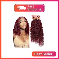 99J Wine Red Bundles Human Hair Water Wave Bundles 18 20 22 Inch Burgundy Water