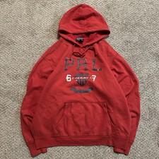 Vintage Polo Jeans Co. Ralph Lauren Red Pullover Hoodie Size L