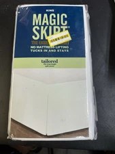 NEW MAGIC SKIRT Tailored 15" Drop Length King Size White Bed Skirt NO LIFTING
