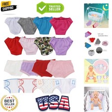 16 Pcs Baby Doll Diapers Underwear Set Fits 14 Inch to 18 Inch Dolls, 16 Diff...