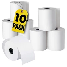 Cash Register and Point of Service Printer Paper 3 Inch X 128 Foot, 10 Rolls