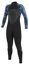 O'Neill Women's Epic 4/3mm Back Zip Full Wetsuit - Black/Palm/Faded Denim - New