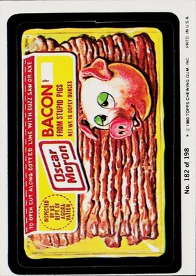 1980 Topps Wacky Packages Oscar Moron Bacon #182