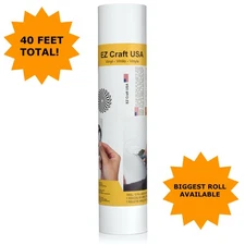 Matte White Adhesive Vinyl Roll 12"x40FT Permanent Vinyl Wrap Works with Cricut