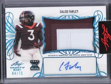 2021 Leaf Trinity #PA-CF1 Caleb Farley Rookie Patch Auto Platinum #/75