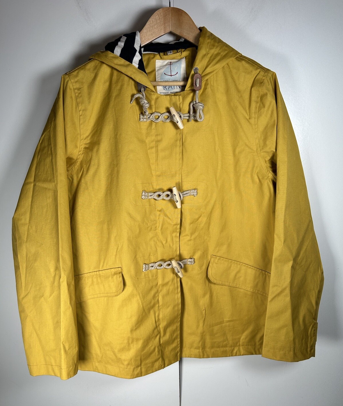 Seasalt Raincoat Womens Size 16 Yellow Hooded Seafolly Tin Cloth Waterproof-image