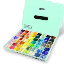 HIMI Gouache Paint Set, 112 Colors x 12g Twin Jelly Cup Design with Portable ...