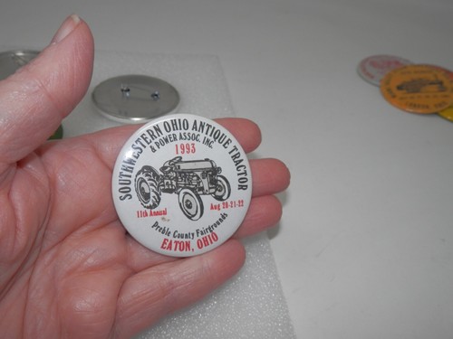 Old Timers Day Steam Threshers Tractor Button Lot - Xenia Eaton Ohio Pin Pinback - Picture 7 of 14