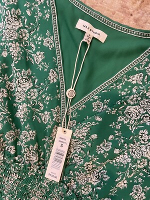 Max studio Green Floral Tiered Size Small dress NWT Retail
