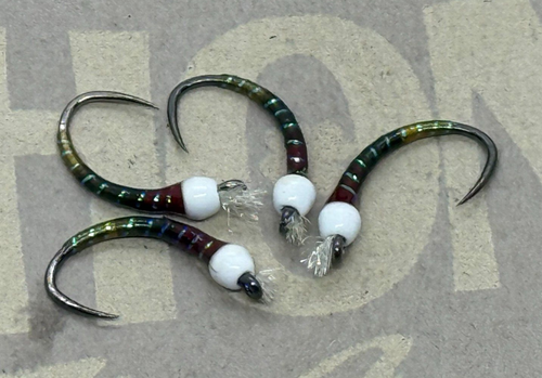 4ea. Tri-color Chironomids in size #12. Great still water pattern.