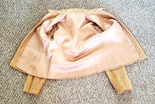 CLEARANCE corduroy coat 1960s M tan zip front short jacket mid century - Picture 7 of 8
